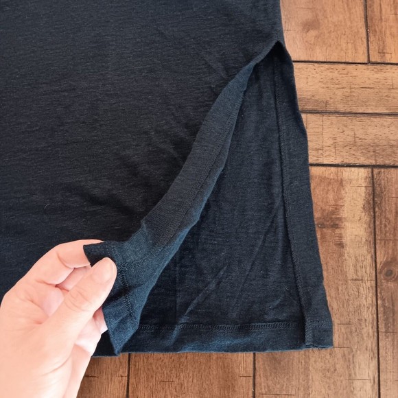 Splendid X Margherita 100% Linen Midi Dress XS Color Block Black Womens New - Picture 6 of 10